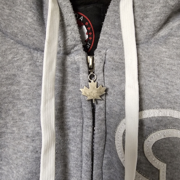 Canada Weather Gear Gray Fleece Lined Hooded Lightweight Jacket - Picture 6 of 13